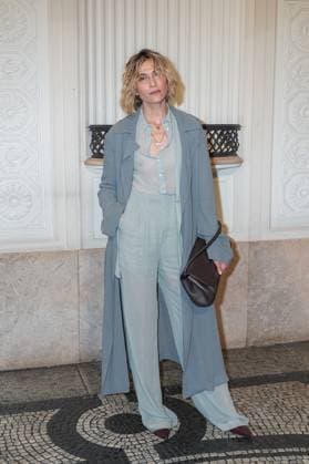 Milan, Milan Women s Fashion Week: Fall Winter 2025 26 - Alberta Ferretti fashion show - guests Milan, Milan Women s Fashion Week: Fall Winter 2025 26 - Women s Fashion, Fall Winter 2025 26.- Alberta Ferretti fashion show - guests - In the photo: Anna Foglietta MILAN Italy  Copyright: xIPA ABACAx