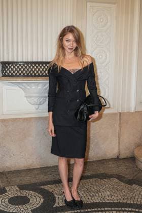 Milan, Milan Women s Fashion Week: Fall Winter 2025 26 - Alberta Ferretti fashion show - guests Milan, Milan Women s Fashion Week: Fall Winter 2025 26 - Women s Fashion, Fall Winter 2025 26.- Alberta Ferretti fashion show - guests - In the photo: Jessie Andrews MILAN Italy  Copyright: xIPA ABACAx