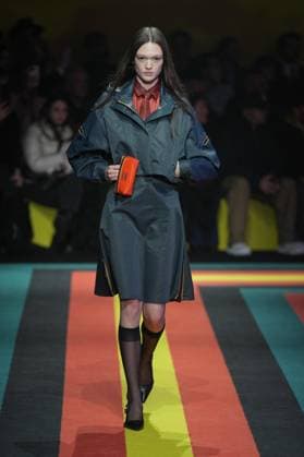 Milan, Milan Women s Fashion Week: Fall Winter 2025 26 - K—WAY Runway Show Milan, Milan Women s Fashion Week: Fall Winter 2025 26 - Women s Fashion, Fall Winter 2025 26 - K-Way fashion show - catwalk in the photo: Model MILAN Italy  Copyright: xIPA ABACAx