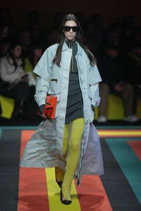 Milan, Milan Women s Fashion Week: Fall Winter 2025 26 - K—WAY Runway Show Milan, Milan Women s Fashion Week: Fall Winter 2025 26 - Women s Fashion, Fall Winter 2025 26 - K-Way fashion show - catwalk in the photo: Model MILAN Italy  Copyright: xIPA ABACAx