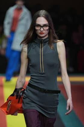 Milan, Milan Women s Fashion Week: Fall Winter 2025 26 - K—WAY Runway Show Milan, Milan Women s Fashion Week: Fall Winter 2025 26 - Women s Fashion, Fall Winter 2025 26 - K-Way fashion show - catwalk in the photo: Model MILAN Italy  Copyright: xIPA ABACAx