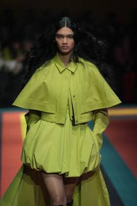 Milan, Milan Women s Fashion Week: Fall Winter 2025 26 - K—WAY Runway Show Milan, Milan Women s Fashion Week: Fall Winter 2025 26 - Women s Fashion, Fall Winter 2025 26 - K-Way fashion show - catwalk in the photo: Model MILAN Italy  Copyright: xIPA ABACAx
