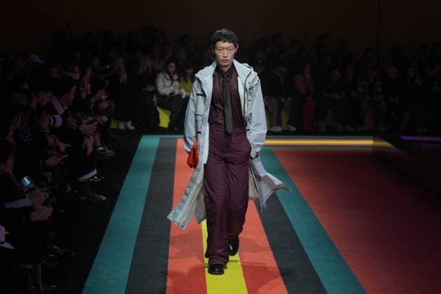 Milan, Milan Women s Fashion Week: Fall Winter 2025 26 - K—WAY Runway Show Milan, Milan Women s Fashion Week: Fall Winter 2025 26 - Women s Fashion, Fall Winter 2025 26 - K-Way fashion show - catwalk in the photo: Model MILAN Italy  Copyright: xIPA ABACAx