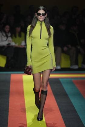 Milan, Milan Women s Fashion Week: Fall Winter 2025 26 - K—WAY Runway Show Milan, Milan Women s Fashion Week: Fall Winter 2025 26 - Women s Fashion, Fall Winter 2025 26 - K-Way fashion show - catwalk in the photo: Model MILAN Italy  Copyright: xIPA ABACAx
