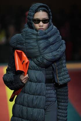 Milan, Milan Women s Fashion Week: Fall Winter 2025 26 - K—WAY Runway Show Milan, Milan Women s Fashion Week: Fall Winter 2025 26 - Women s Fashion, Fall Winter 2025 26 - K-Way fashion show - catwalk in the photo: Model MILAN Italy  Copyright: xIPA ABACAx