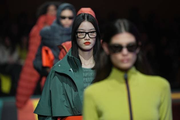 Milan, Milan Women s Fashion Week: Fall Winter 2025 26 - K—WAY Runway Show Milan, Milan Women s Fashion Week: Fall Winter 2025 26 - Women s Fashion, Fall Winter 2025 26 - K-Way fashion show - catwalk in the photo: Model MILAN Italy  Copyright: xIPA ABACAx