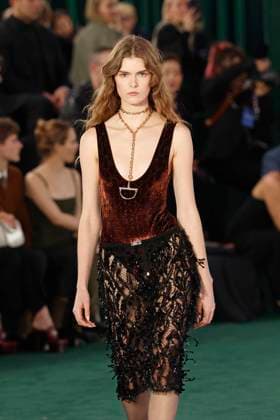Gucci ready to wear fall winter 2025, Milan, February 2025. Gucci ready to wear fall winter 2025 runway at Milan fashion week, 25 February 2025., Credit:x Avalon London, UK  Copyright: xxx xAvalonx 0968818589