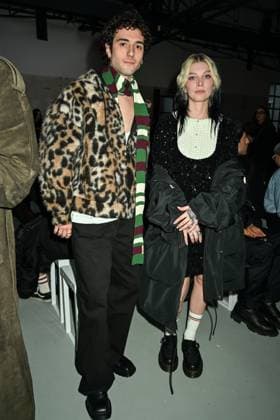 Milan, Italy: Milan, Milan Women s Fashion Week: Fall Winter 2025 - Women s Fashion, Fall Winter 2025.- N.21 fashion show - guests in the photo: Mew and Tancredi Milan Italy  - ZUMAp169 20250225_zea_p169_775 Copyright: xSimonaxChiocciax