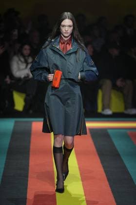 Milan, Italy: Milan, Milan Women s Fashion Week: Fall Winter 2025 26 - Women s Fashion, Fall Winter 2025 26 - K-Way fashion show - catwalk in the photo: Model Milan Italy  - ZUMAp169 20250225_zea_p169_782 Copyright: xRiccardoxGIordanox