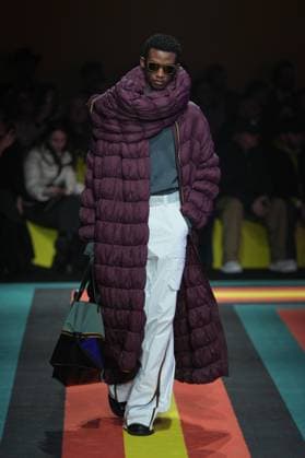 Milan, Italy: Milan, Milan Women s Fashion Week: Fall Winter 2025 26 - Women s Fashion, Fall Winter 2025 26 - K-Way fashion show - catwalk in the photo: Model Milan Italy  - ZUMAp169 20250225_zea_p169_789 Copyright: xRiccardoxGIordanox