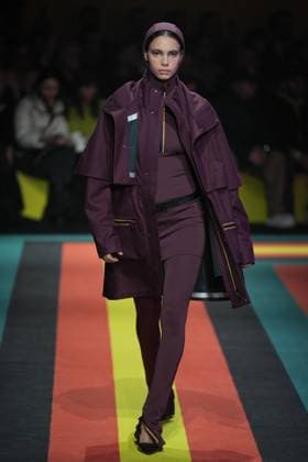 Milan, Italy: Milan, Milan Women s Fashion Week: Fall Winter 2025 26 - Women s Fashion, Fall Winter 2025 26 - K-Way fashion show - catwalk in the photo: Model Milan Italy  - ZUMAp169 20250225_zea_p169_795 Copyright: xRiccardoxGIordanox