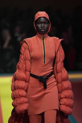 Milan, Italy: Milan, Milan Women s Fashion Week: Fall Winter 2025 26 - Women s Fashion, Fall Winter 2025 26 - K-Way fashion show - catwalk in the photo: Model Milan Italy  - ZUMAp169 20250225_zea_p169_810 Copyright: xRiccardoxGIordanox