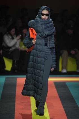 Milan, Italy: Milan, Milan Women s Fashion Week: Fall Winter 2025 26 - Women s Fashion, Fall Winter 2025 26 - K-Way fashion show - catwalk in the photo: Model Milan Italy  - ZUMAp169 20250225_zea_p169_812 Copyright: xRiccardoxGIordanox