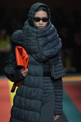 Milan, Italy: Milan, Milan Women s Fashion Week: Fall Winter 2025 26 - Women s Fashion, Fall Winter 2025 26 - K-Way fashion show - catwalk in the photo: Model Milan Italy  - ZUMAp169 20250225_zea_p169_813 Copyright: xRiccardoxGIordanox