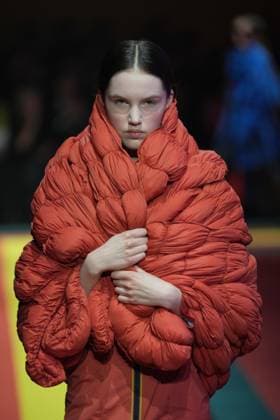 Milan, Italy: Milan, Milan Women s Fashion Week: Fall Winter 2025 26 - Women s Fashion, Fall Winter 2025 26 - K-Way fashion show - catwalk in the photo: Model Milan Italy  - ZUMAp169 20250225_zea_p169_824 Copyright: xRiccardoxGIordanox