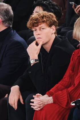 Milan, Milan Women s Fashion Week: Fall Winter 2025 - Gucci Fashion Show - Front Row Guests Milan, Milan Women s Fashion Week: Fall Winter 2025 - Women s Fashion, Fall Winter 2025 - Gucci Fashion Show - Guests. In the photo: Jannik Sinner (Italian Tennis Player) Milan Italy  Copyright: xIPA ABACAx