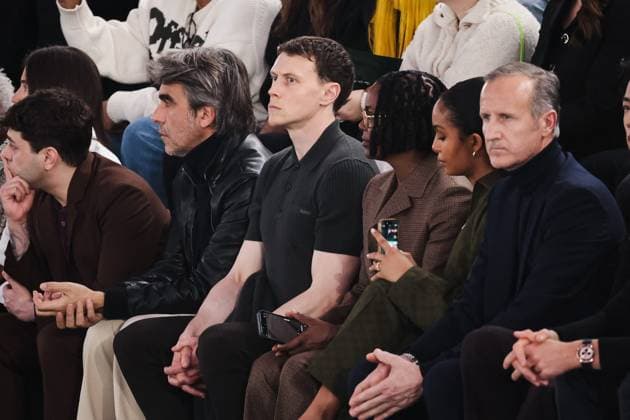 Milan, Milan Women s Fashion Week: Fall Winter 2025 - Gucci Fashion Show - Front Row Guests Milan, Milan Women s Fashion Week: Fall Winter 2025 - Women s Fashion, Fall Winter 2025 - Gucci Fashion Show - Guests. In the photo: George MacKay (Actor) Milan Italy  Copyright: xIPA ABACAx