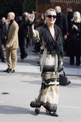 MFW - Sharon Stone Arrives at Antonio Marras Fashion Show Sharon Stone arrives at Antonio Marras Fashion Show during the Milan Fashion Week Womenswear Fall Winter 2025 2026 on February 26, 2025 in Milan, Italy. Photo by Marco Piovanotto ABACAPRESS.COM Milan Italy  Copyright: xPiovanottoxMarco ABACAx