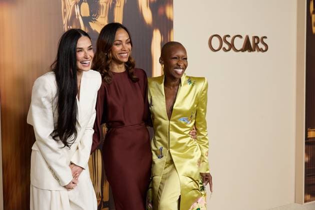 Entertainment Themen der Woche KW09 Bilder des Jahres 2025, Entertainment 02 Februar 97th Oscars Nominees dinner Demi Moore, Zoe Saldana and Cynthia Erivo at the 97th Oscars Nominees dinner at the Academy Museum of Motion Pictures on Tuesday, February 25, 2025., Credit:Trae Patton The Academy Avalon United States of America, CA, Los Angeles, Academy Museum of Motion Pictures  Copyright: xTraexPattonx xThexAcademyx xAvalonx 0969223156