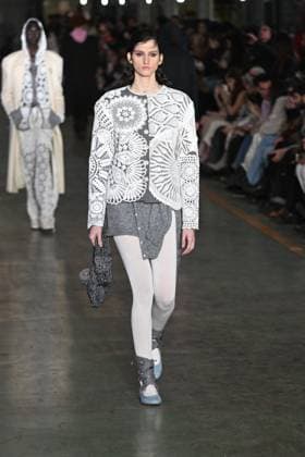 Milan, Milan Women s Fashion Week: Fall Winter 2025 - Marco Rambaldi Fashion Show - Catwalk Milan, Milan Women s Fashion Week: Fall Winter 2025 - Women s Fashion, Fall Winter 2025.- Marco Rambaldi fashion show - catwalk in the photo: model MILAN Italy  Copyright: xIPA ABACAx
