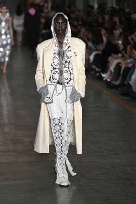 Milan, Milan Women s Fashion Week: Fall Winter 2025 - Marco Rambaldi Fashion Show - Catwalk Milan, Milan Women s Fashion Week: Fall Winter 2025 - Women s Fashion, Fall Winter 2025.- Marco Rambaldi fashion show - catwalk in the photo: model MILAN Italy  Copyright: xIPA ABACAx