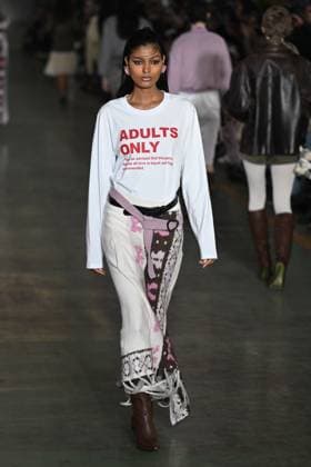 Milan, Italy: Milan, Milan Women s Fashion Week: Fall Winter 2025 - Women s Fashion, Fall Winter 2025.- Marco Rambaldi fashion show - catwalk in the photo: model Milan Italy  - ZUMAp169 20250226_zea_p169_762 Copyright: xSimonaxChiocciax