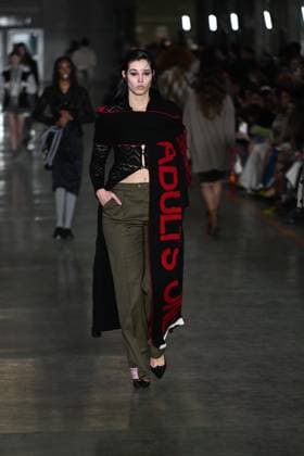 Milan, Italy: Milan, Milan Women s Fashion Week: Fall Winter 2025 - Women s Fashion, Fall Winter 2025.- Marco Rambaldi fashion show - catwalk in the photo: model Milan Italy  - ZUMAp169 20250226_zea_p169_789 Copyright: xSimonaxChiocciax