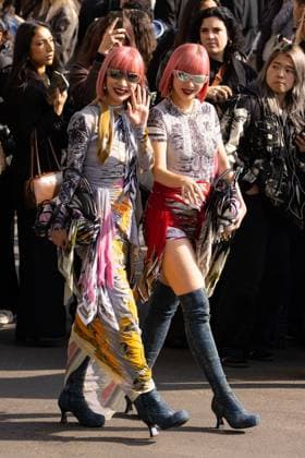 News - Diesel - Arrives - Milan Fashion Week - Womenswear Fall Winter 2025 2026 Amiaya are seen at the Diesel fashion show during the Milan Fashion Week - Womenswear Fall Winter 2025 2026 on February 26, 2025 in Milan, Italy. Photo: Cinzia Camela. MILAN Allianz Cloud Italy Copyright: xCinziaxCamelax xLiveMediax LPN_1752755