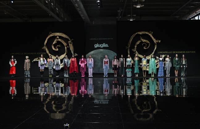 Milan,Italy Giulia Fall-Winter 2025-2026 collection at Milan Fashion Week Lineapelle In the photo:Giuglia show fashion show  Copyright: xNickxZonnax xipa-agency.netx xNickxZonnax IPA_Agency_IPA54613847