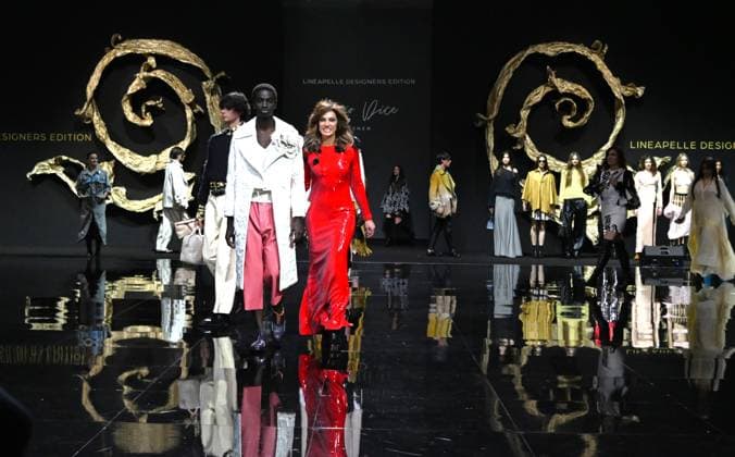 Milan,ItalyMario Dice Fall-Winter 2025-2026 collection at Milan Fashion Week Lineapelle with the participation of celebrity singers for its tenth anniversary. In the photo:Mario Dice show fashion show  Copyright: xNickxZonnax xipa-agency.netx xNickxZonnax IPA_Agency_IPA54622944