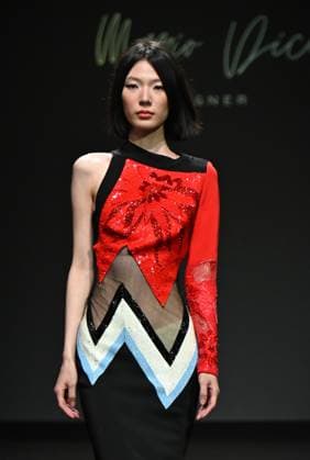 Milan,ItalyMario Dice Fall-Winter 2025-2026 collection at Milan Fashion Week Lineapelle with the participation of celebrity singers for its tenth anniversary. In the photo:Mario Dice show fashion show  Copyright: xNickxZonnax xipa-agency.netx xNickxZonnax IPA_Agency_IPA54623000