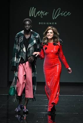 Milan,ItalyMario Dice Fall-Winter 2025-2026 collection at Milan Fashion Week Lineapelle with the participation of celebrity singers for its tenth anniversary. In the photo:Mario Dice show fashion show  Copyright: xNickxZonnax xipa-agency.netx xNickxZonnax IPA_Agency_IPA54623023