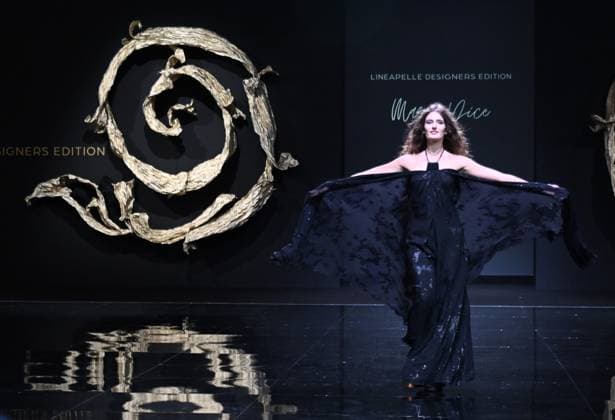 Milan,ItalyMario Dice Fall-Winter 2025-2026 collection at Milan Fashion Week Lineapelle with the participation of celebrity singers for its tenth anniversary. In the photo:Mario Dice show fashion show  Copyright: xNickxZonnax xipa-agency.netx xNickxZonnax IPA_Agency_IPA54623047