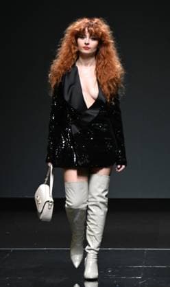 Milan,ItalyMario Dice Fall-Winter 2025-2026 collection at Milan Fashion Week Lineapelle with the participation of celebrity singers for its tenth anniversary. In the photo:Mario Dice show fashion show  Copyright: xNickxZonnax xipa-agency.netx xNickxZonnax IPA_Agency_IPA54623059