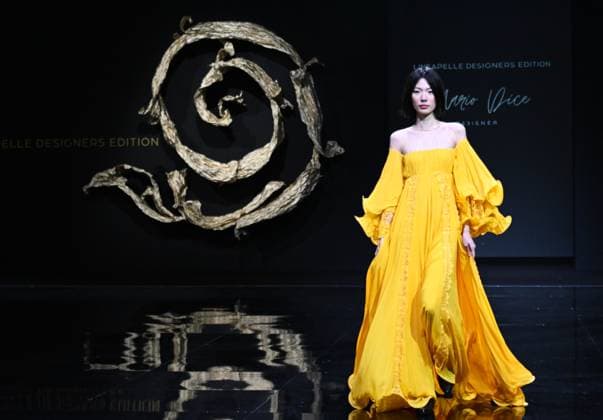 Milan,ItalyMario Dice Fall-Winter 2025-2026 collection at Milan Fashion Week Lineapelle with the participation of celebrity singers for its tenth anniversary. In the photo:Mario Dice show fashion show  Copyright: xNickxZonnax xipa-agency.netx xNickxZonnax IPA_Agency_IPA54623082