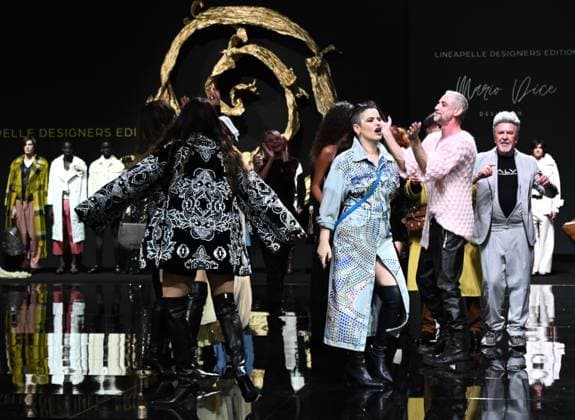 Milan,ItalyMario Dice Fall-Winter 2025-2026 collection at Milan Fashion Week Lineapelle with the participation of celebrity singers for its tenth anniversary. In the photo:Mario Dice show fashion show  Copyright: xNickxZonnax xipa-agency.netx xNickxZonnax IPA_Agency_IPA54623159