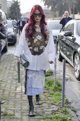 Milan, Milan Women s Fashion Week: Fall Winter 2025- Women s Fashion, Fall Winter 2025.- Jil Sander fashion show - arrivals - In the photo: Heart Evangelista  Copyright: xLucaxPontix xipa-agency.netx xx IPA_Agency_IPA54628055