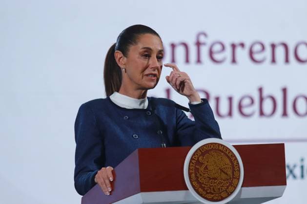 Mexico s President, Claudia Sheinbaum Pardo speaking during a briefing conference about the National Road Infrastructure Program and the reform against nepotism and no reelection held at the National Palace. on February 26, 2025 in Mexico City, Mexico. Mexico City Mexico - ZUMAe321 20250226_zia_e321_004 Copyright: xCarlosxSantiagox