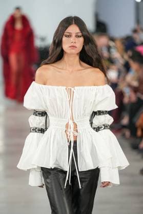 Milan, Milan Women s Fashion Week: Fall Winter 2025 26 - Women s Fashion, Fall Winter 2025 26 - Blumarine fashion show - catwalk in the photo: Model  Copyright: xRiccardoxGIordanox xipa-agency.netx xRiccardoxGIordanox IPA_Agency_IPA54644797