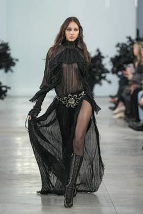 Milan, Milan Women s Fashion Week: Fall Winter 2025 26 - Women s Fashion, Fall Winter 2025 26 - Blumarine fashion show - catwalk in the photo: Model  Copyright: xRiccardoxGIordanox xipa-agency.netx xRiccardoxGIordanox IPA_Agency_IPA54645100