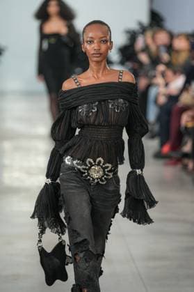Milan, Milan Women s Fashion Week: Fall Winter 2025 26 - Women s Fashion, Fall Winter 2025 26 - Blumarine fashion show - catwalk in the photo: Model  Copyright: xRiccardoxGIordanox xipa-agency.netx xRiccardoxGIordanox IPA_Agency_IPA54644781