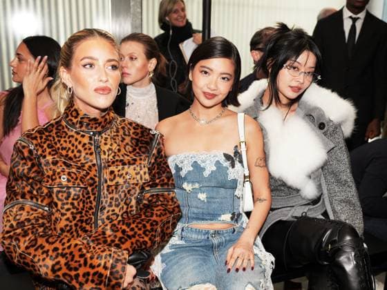 Milan, Milan Women s Fashion Week: Fall Winter 2025 - Blumarine fashion show - front row - In the photo: Emili Sindlev Caroline Hu  Copyright: xRiccardoxGiordanox xipa-agency.netx xRiccardoxGiordanox IPA_Agency_IPA54645329