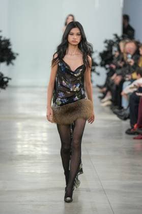 Milan, Italy: Milan, Milan Women s Fashion Week: Fall Winter 2025 26 - Women s Fashion, Fall Winter 2025 26 - Blumarine fashion show - catwalk in the photo: Model Milan Italy  - ZUMAp169 20250227_zea_p169_444 Copyright: xRiccardoxGIordanox