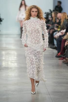 Milan, Italy: Milan, Milan Women s Fashion Week: Fall Winter 2025 26 - Women s Fashion, Fall Winter 2025 26 - Blumarine fashion show - catwalk in the photo: Model Milan Italy  - ZUMAp169 20250227_zea_p169_469 Copyright: xRiccardoxGIordanox