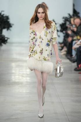 Milan, Italy: Milan, Milan Women s Fashion Week: Fall Winter 2025 26 - Women s Fashion, Fall Winter 2025 26 - Blumarine fashion show - catwalk in the photo: Model Milan Italy  - ZUMAp169 20250227_zea_p169_463 Copyright: xRiccardoxGIordanox
