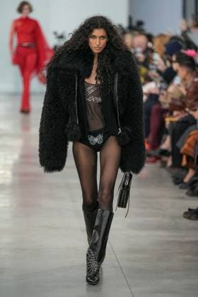 Milan, Italy: Milan, Milan Women s Fashion Week: Fall Winter 2025 26 - Women s Fashion, Fall Winter 2025 26 - Blumarine fashion show - catwalk in the photo: Model Milan Italy  - ZUMAp169 20250227_zea_p169_395 Copyright: xRiccardoxGIordanox