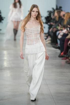 Milan, Italy: Milan, Milan Women s Fashion Week: Fall Winter 2025 26 - Women s Fashion, Fall Winter 2025 26 - Blumarine fashion show - catwalk in the photo: Model Milan Italy  - ZUMAp169 20250227_zea_p169_466 Copyright: xRiccardoxGIordanox