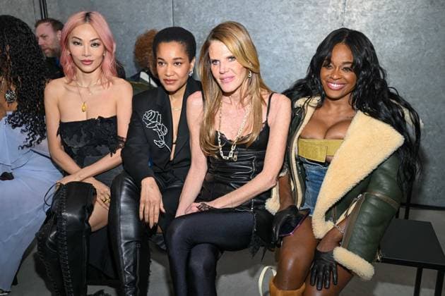 Milan, Milan Women s Fashion Week: Fall Winter 2025 - Blumarine Fashion Show - front row Milan, Milan Women s Fashion Week: Fall Winter 2025 26 - Women s Fashion, Fall Winter 2025 26 - Blumarine fashion show - guests in the photo: Tina Leung, Tamu Mcpherson Anna Dello Russo Guest MILAN Italy  Copyright: xIPA ABACAx