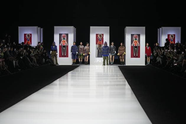 Milan, Italy: Milan, Milan Women s Fashion Week: Fall Winter 2025 26 - Women s Fashion, Fall Winter 2025 26 - Anteprima fashion show - catwalk in the photo: Model Milan Italy  - ZUMAp169 20250227_zea_p169_576 Copyright: xRiccardoxGIordanox