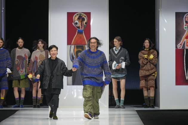 Milan, Italy: Milan, Milan Women s Fashion Week: Fall Winter 2025 26 - Women s Fashion, Fall Winter 2025 26 - Anteprima fashion show - catwalk in the photo: Izumi Ogino with Mika Tajima Milan Italy  - ZUMAp169 20250227_zea_p169_597 Copyright: xRiccardoxGIordanox